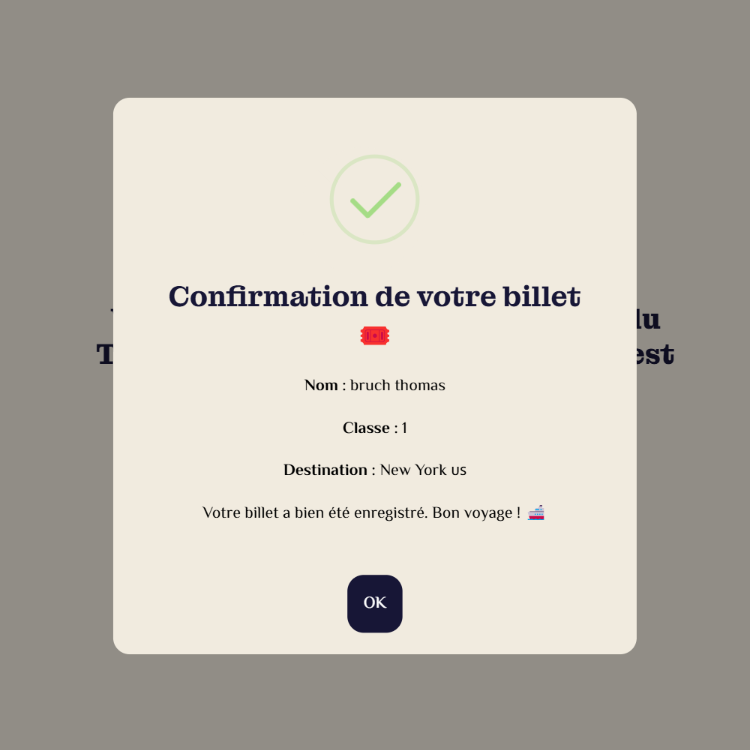 Photo du ticket de notre site